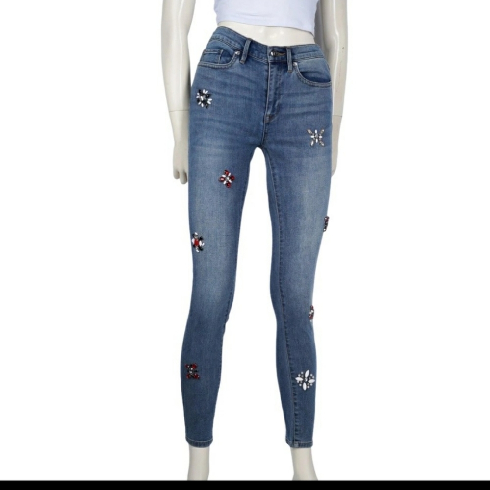 COPY - NWT Black Label Juicy Couture  Embellished Skinny Jeans. Sz 26.